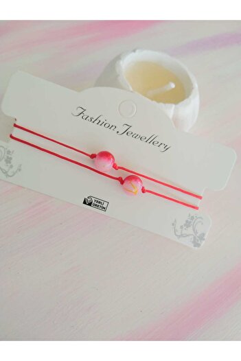 nasclaycollection Gift Friend Friend Bracelet Red 2 Pieces Bracelet