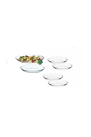 Paşabahçe Invitation Oval Serving Boat Plate Set Set of 6