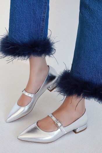 POLKA STORE Stylish Pointed Toe - Short Block Women's Shoes with Closed Back Helmet