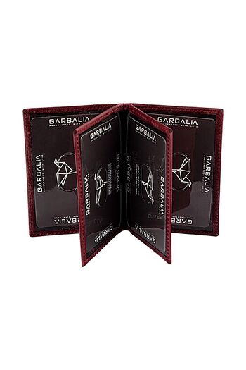 Garbalia 100% Handmade Crazy Leather Minimal Claret Red Card Holder