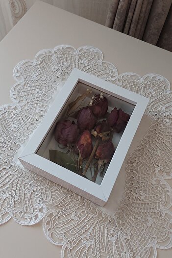 Verda Çerçeve 15x20x5 cm New Fashion Flower Memory Frame - Deep Rose Box