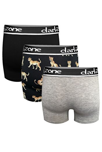 darkzone Men's 3-Pack Patterned and Solid Color Cotton Boxers