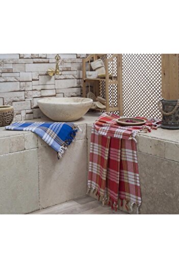 Opia Tekstil Baie Clasică Peshtemal Plaid 80x170 Cm / Blue Plaid