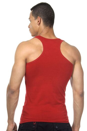 darkzone Men's Red Cotton Tank Top