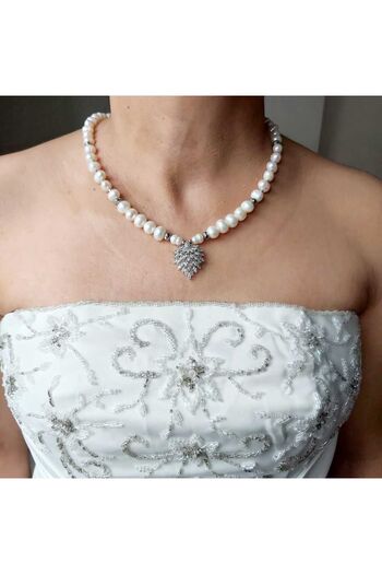 DEVİ fashion Gerçek İncili Gelinlik Abiye Kolye