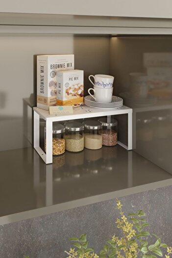 Durusilya Mobilya Metal In-Cabinet Shelf Organizer - Small Countertop Organizer