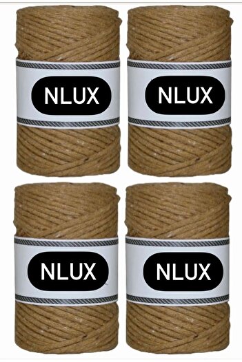 NLUX 1 Kg Μακραμέ Τάραμα - 3,0/3,5 mm, 4x250 gr Βαμβάκι
