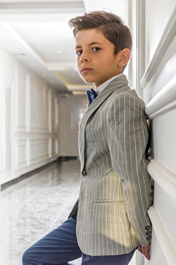 Nexactive linen Children's Suit - Striped, Seasonal, Graduation and Holiday Set of 4