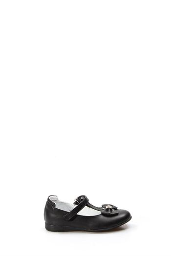 FAST STEP Genuine Leather Black Girls' Ballerina Shoes 837pa02