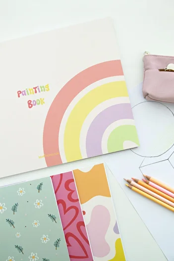 Matt Notebook مجموعة من 4 كتب صور بحجم 25x35، 20 ورقة، حجم كبير 150 جرام