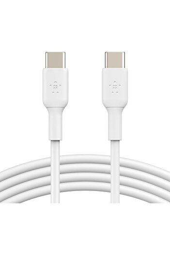 Belkin BoostCharge USB-C to USB-C Fast Charger Cable, 2m Black - Fast Charging for iPhone 15, S24 - White