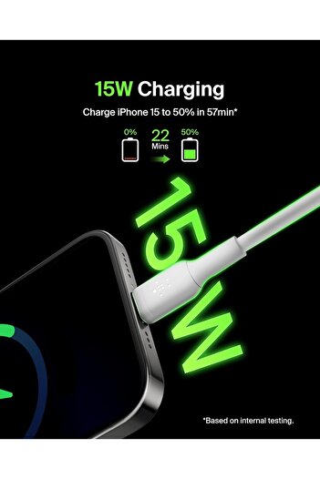 Belkin BoostCharge USB-C to USB-A Cable for iPhone 15, Samsung S24, Pixel, iPad Pro, Switch - 1m, White