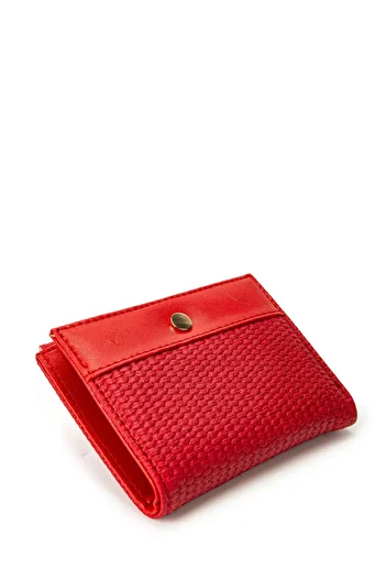 minebag ZC153 Model Red Faux Leather Women's Wallet with Compartment