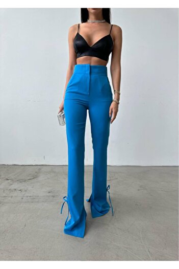 Gallogi Atlas Maxi Trousers with Spanish Leg and Ribbon Detail