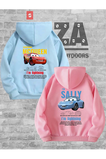 Joza Outdoors Hanorac cu model McQueen Sally Lover pentru femei/bărbați - cu glugă, design combinat de cuplu, set de 2