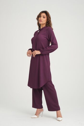 ESPİNA Women's Woven Wrap Double Set with Brooch on the Front