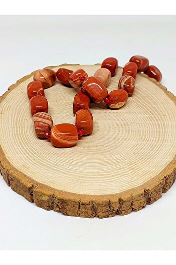 Yasamtohumu Bileklik Boy Jasper Taşı Şekilli Yarım Dizi (39825) (18 CM UZUNLUĞUNDADIR)