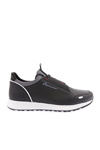 DGN Men's Lace-Up Casual Sneakers Shoes Black-White Genuine Leather 2652228