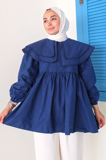 LOCCO Navy Blue Double Collar Guppy Shirt