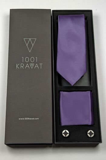 1001 Kravat Men's Gift Set with Handkerchief, Tie and Cufflinks