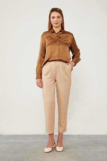 Levidor Powder Linen Fabric Carrot Pants