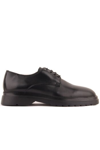 iskarpino Men's Daily Casual Shoes - Black Genuine Leather, Lace-up
