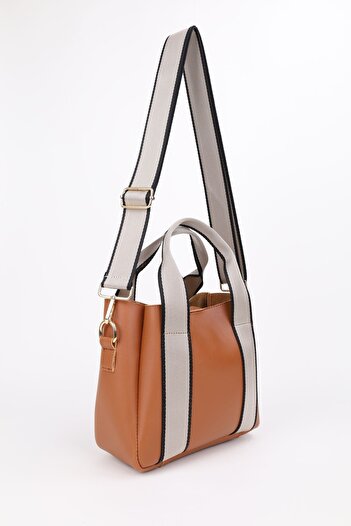 NOTHING Tan γυναικεία τσάντα tote - Cross Column, Strap Model, για το χέρι και τον ώμο