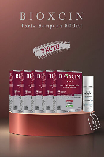 Bioxcin Forte Shampoo - 300ML 5 Pieces + Gel Gift Hair Types Set