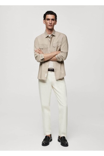 MANGO Man Cotton shirt with pockets on the chest