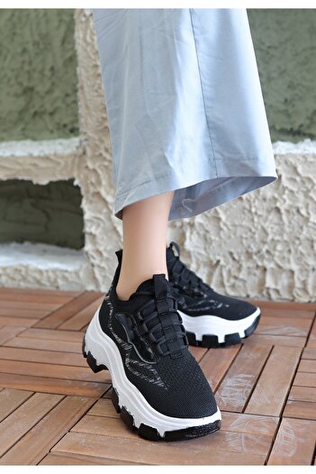 Moka Shopin Black Knitwear Toga - Lace-Up Sports Shoes