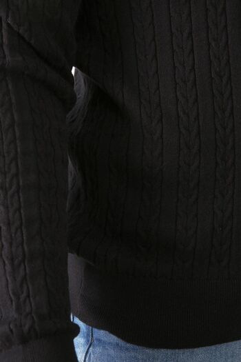 Ferraro Men's Black V-Neck Cotton Sweater