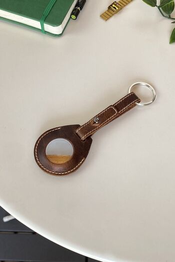 Modica Mendoza - Genuine Leather Handmade Brown Case Keychain