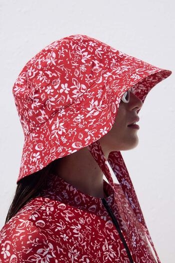 Manuka Roter Schell Bucket Hat – mit Schnürung