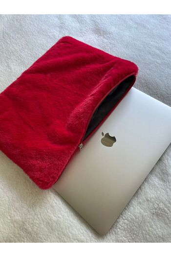 luckyjoys Red Plush All Inch Laptop / Tablet / iPad / MacBook Case Computer Bag