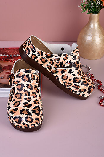 azizsahinshoes 3025 Модел Анатомични Чехли с Леопардов Шарен