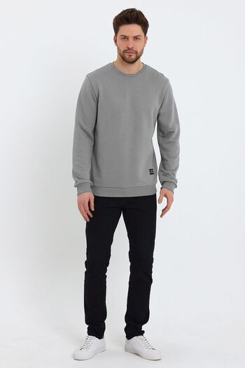 ESPİNA Men's Crew Neck Relaxed Regular 3 Thread Cotton Sweatshirt