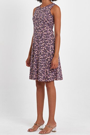 ESPİNA Multicolored A-Line Mini Knitted Patterned Dress