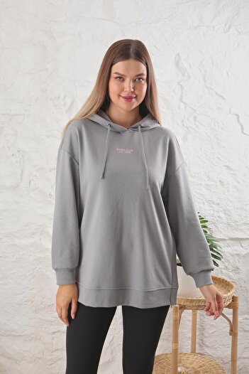 ESPİNA Embroidered 3 Thread Hooded Non-Rated Sweatshirt