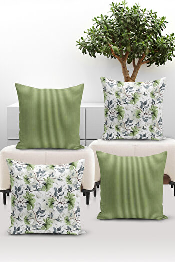 Filamente Double Sided Digital Printed 4-Piece Throw Pillow Cover Set - High Quality Washable Micropetek