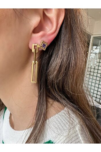 Juju Bronze Long Angled Earrings