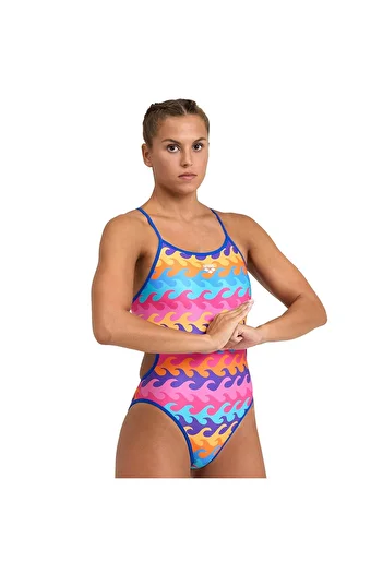 ARENA Costum de baie Challenge Back Costum de baie reversibil pentru femei, albastru 005897700