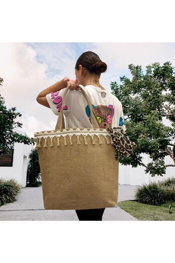 QUTBAG Safari Jute Authentic Beach Bag
