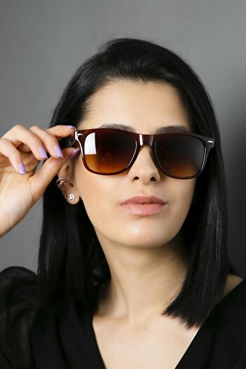 Duke Nickle Thick Handle Wide Ekartman Unisex Brown Sunglasses - Dn1044khv
