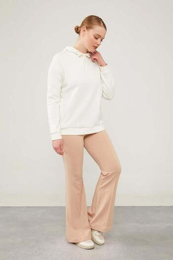 Levidor Beige Stripe Striped Elastic Waist Sports Pants