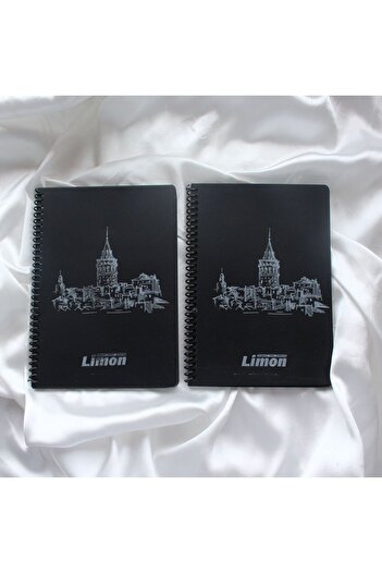 baddin aksesuar Black Ring Notebook - Two Pieces, 30 Sheets Pages