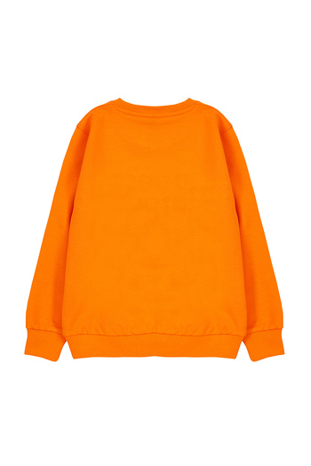 TRENDYOLKIDS Orange Seasonal Knitted Sweatshirt for Boy - Thin Slogan Pattern Tkdaw25sw00007