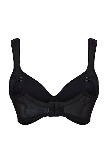 Trendyol Curve Black Women's Capless Underwire Plus Size Bra Tbbss24Cw00022