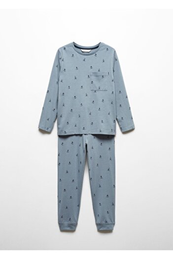 MANGO Kids Desenli uzun pijama