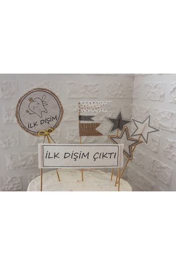 bymila Doğum Günü Pasta Süsü - ilk dişim çıktı set