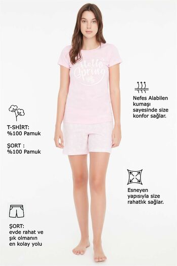 Mod Collection Σετ γυναικεία πιτζάμες και σορτς 3858 Model Pink